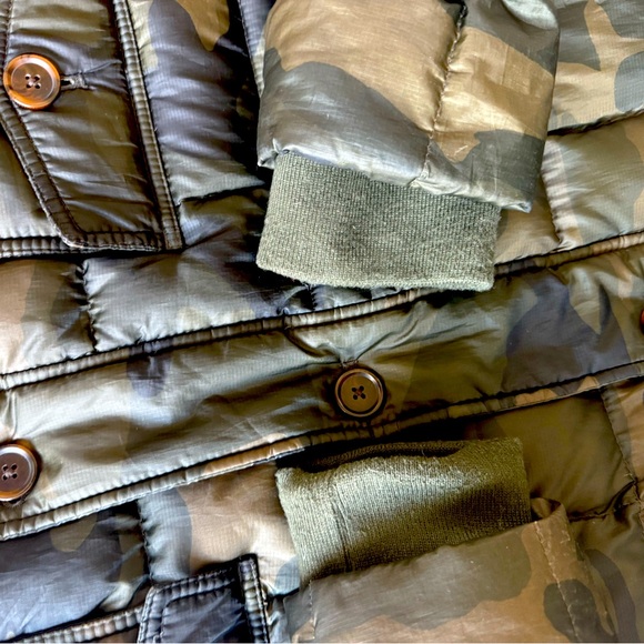 Abercrombie & Fitch Army Camo Down Puffer A&F Women Jacket Hood Sherpa Teddy L - Picture 8 of 16